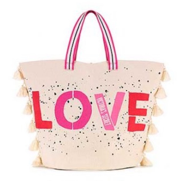 Victoria’s Secret Graphic Limited Edition Confetti Love Tassel Tote. - Picture 6 of 6